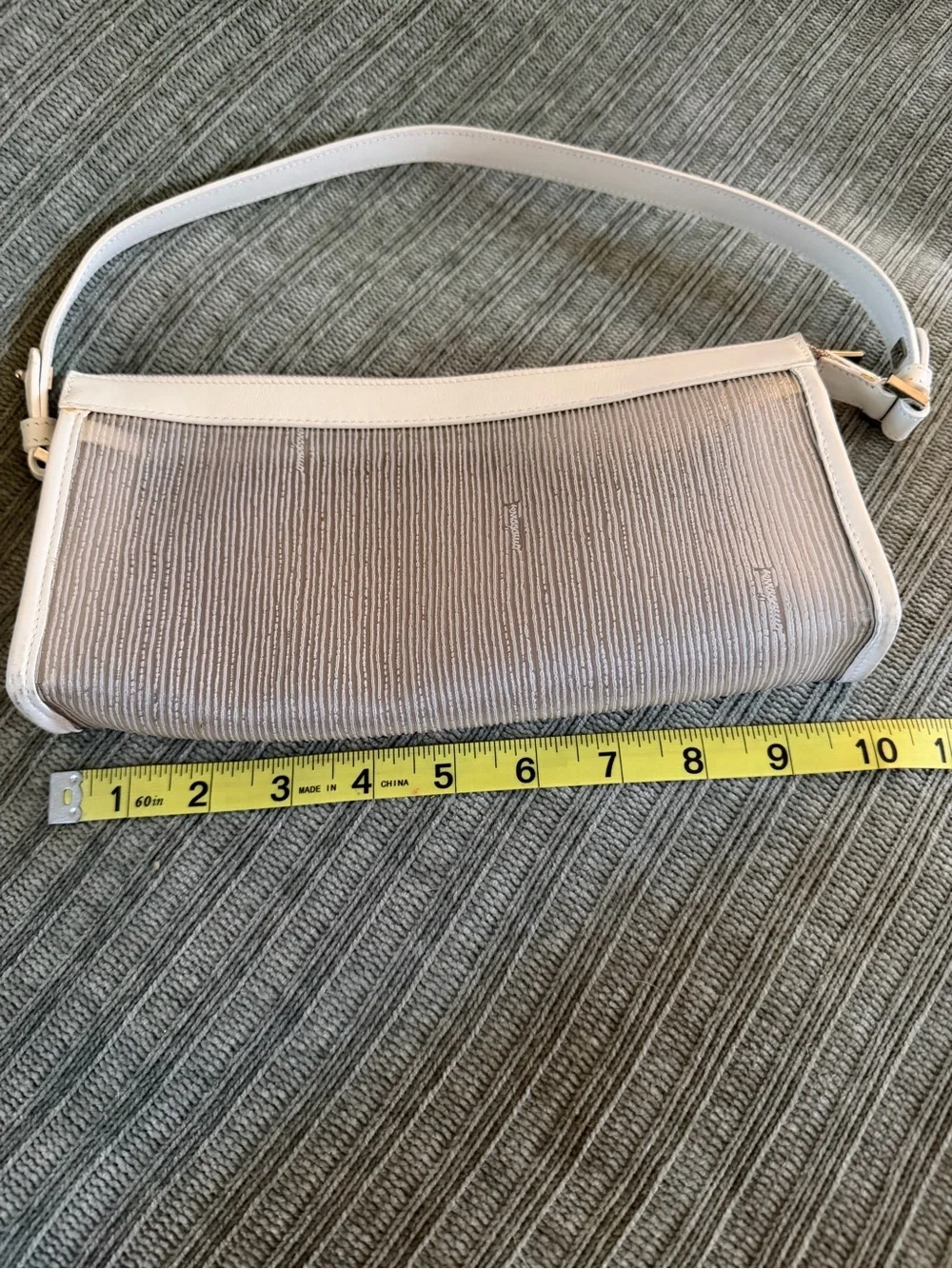 Salvatore Ferragamo White and Clear Shoulder Bag Pochette